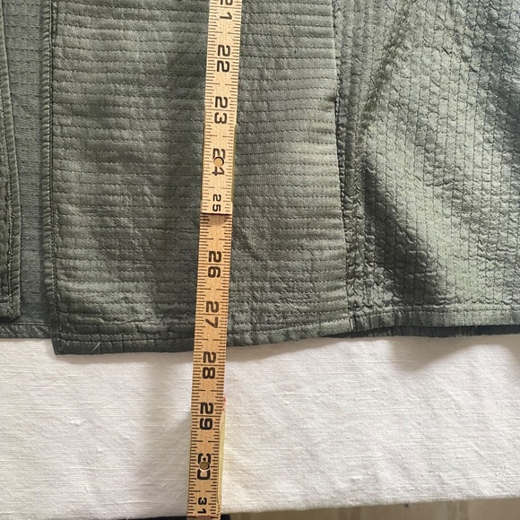Eileen Fisher Open Front Quilted Silk Tussah Jacket Women's Sz 1X/XL Grey Green - Picture 7 of 15